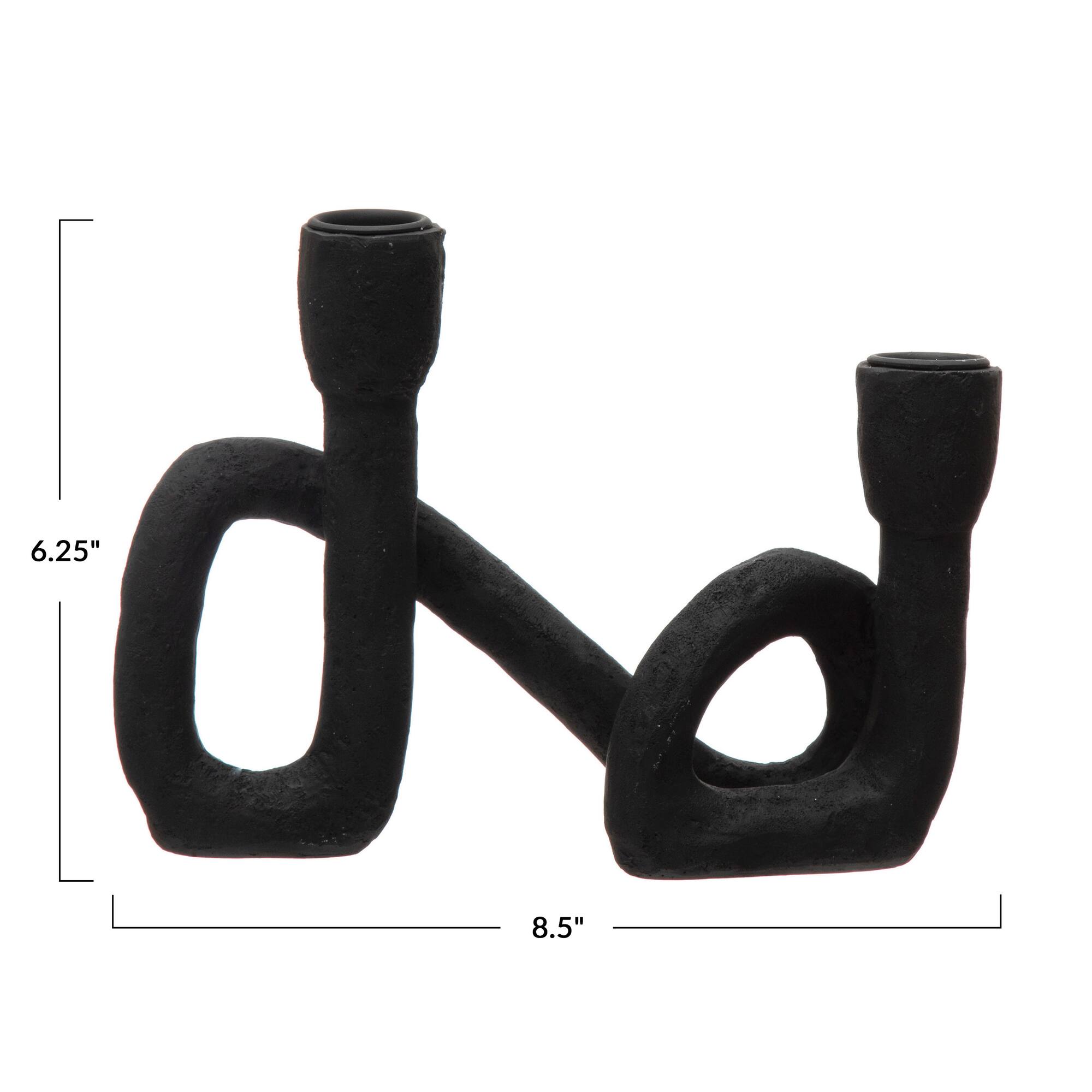 Hello Honey® 8.5" Black Resin Taper Holder